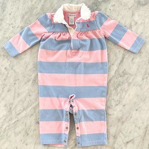 Ralph Lauren girls striped onesie 9 mo 100% cotton
